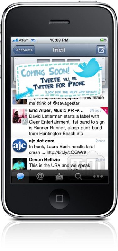 Easter egg do Tweetie 2.1.2 para iPhone