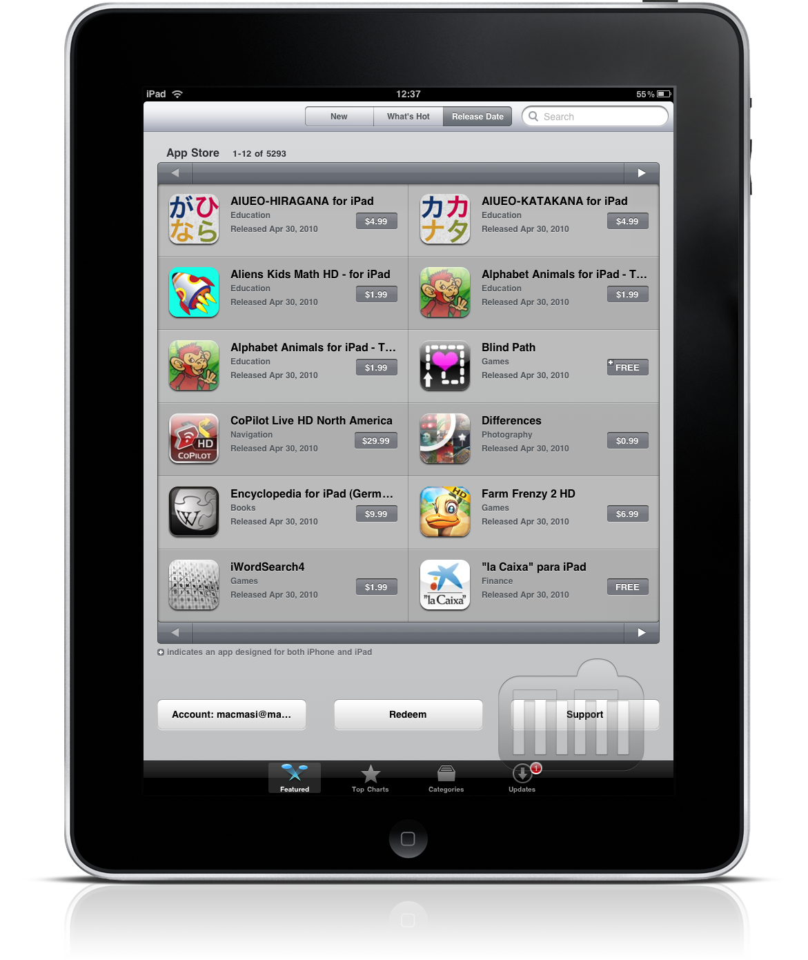 iPad App Store agora classifica itens por data de lançamento