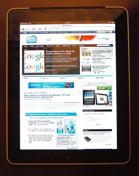 iPad 3G rodando na rede da Claro