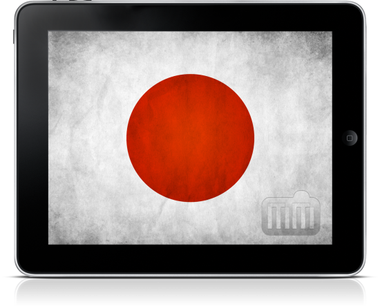 iPad com bandeira do Japão