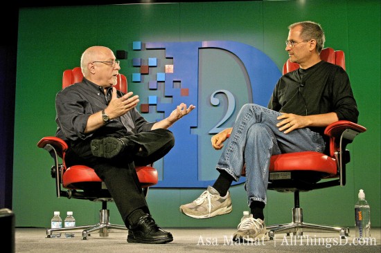 Steve Jobs e Walt Mossberg na D2