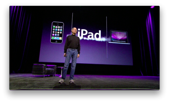 iPad, ao lado de iPhone e Mac em keynote