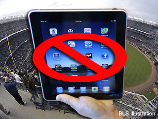 iPad proibido em estádio de beisebol