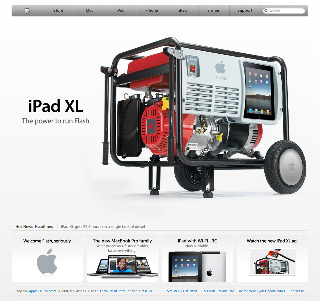iPad XL, paródia do Scoopertino