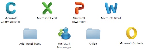 Ícones do Microsoft Office 2011 para Mac