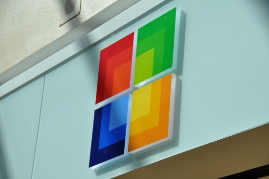 Logo da Microsoft em sua loja