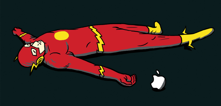 Flash e Apple (estampa de camiseta)