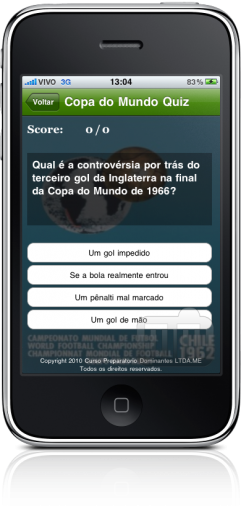 Copa do Mundo Quiz no iPhone
