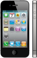 iPhone 4 visto de frente, com visão lateral também