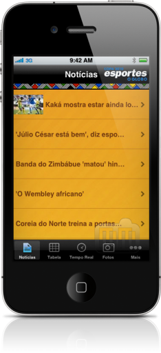 O Globo-Copa no iPhone