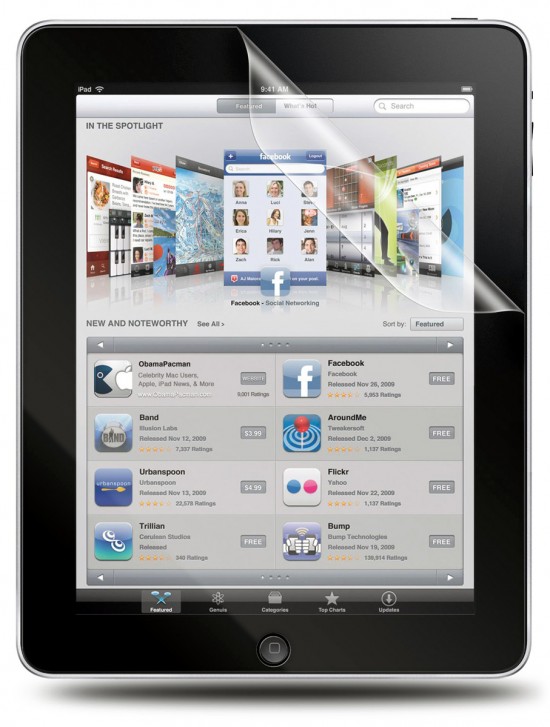iPad com invisibleSHIELD, da Zagg