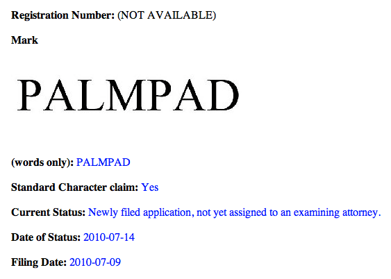 Registro da marca PalmPad