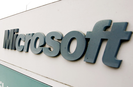 Logo na entrada da Microsoft