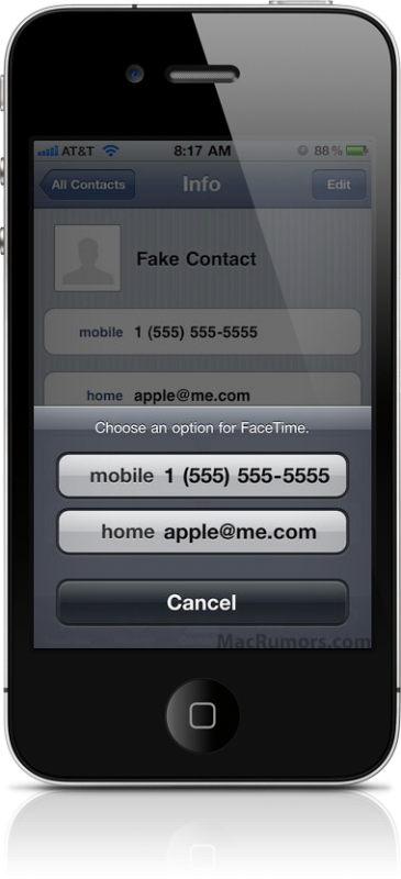 FaceTime via email no iOS 4.1 Beta 3
