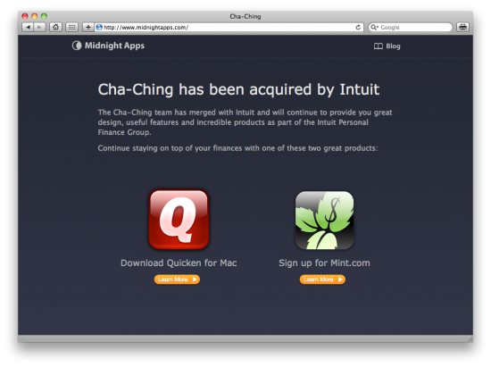Cha-Ching adquirido pela Intuit