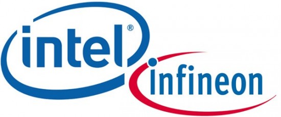 Logos da Intel e da Infineon