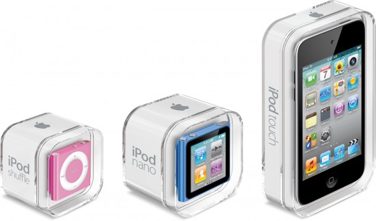 Embalagens dos novos iPods
