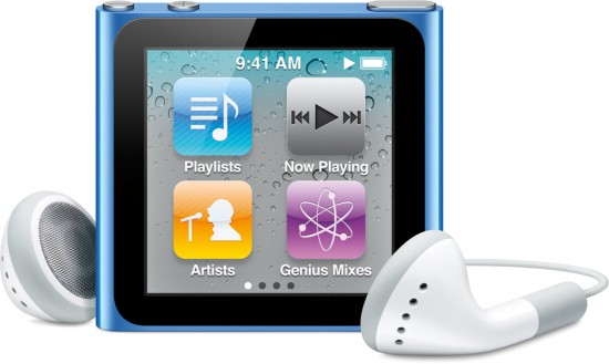 iPod nano azul, de frente