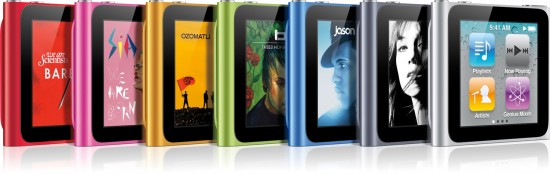Família de iPods nano com todas as cores