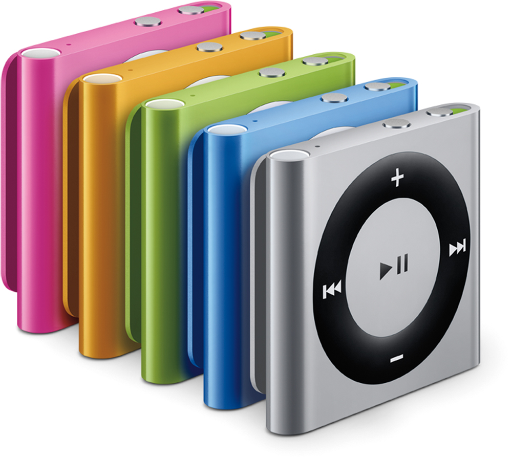 Família de novos iPods shuffle, todas as cores