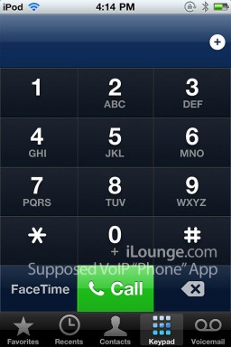 Interface de VoIP nativo no iPod touch 4G