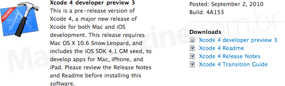 Xcode 4 developer preview 3