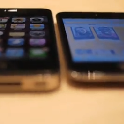 Comparativo entre tela de iPod touch e iPhone 4