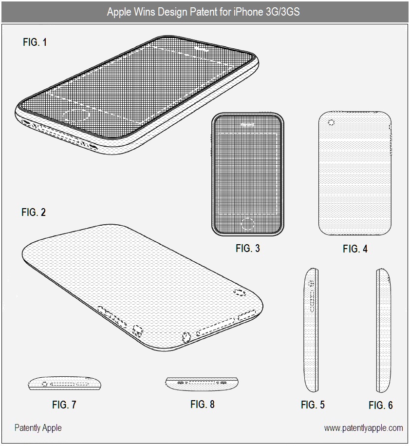 Patente de design dos iPhones 3G e 3GS