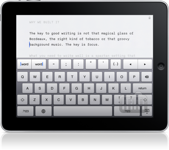 Writer no iPad