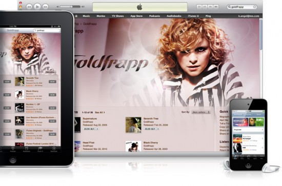 iTunes Music Store no desktop e iOS