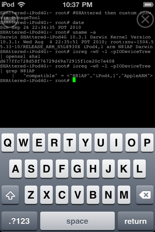 Exploit SHAtter no iPod touch