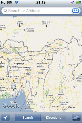 Google Maps no iPhone chinês