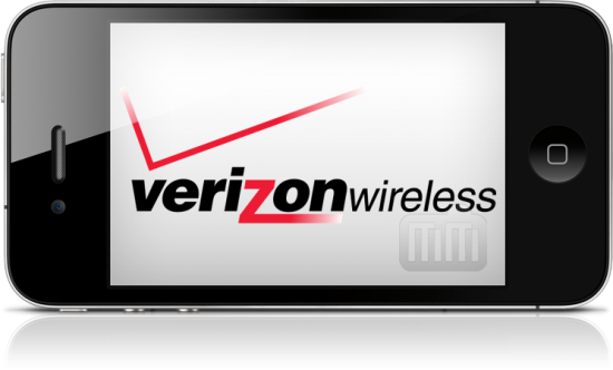 Logo da Verizon Wireless num iPhone 4