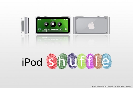 Mockup de iPod shuffle 5G, com tela