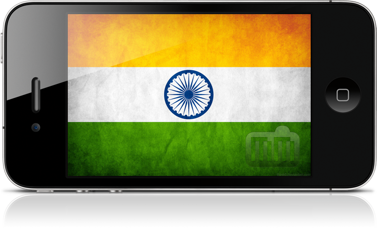 Bandeira da Índia num iPhone