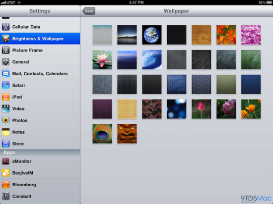 Wallpapers para iPad no iOS 4.2b3