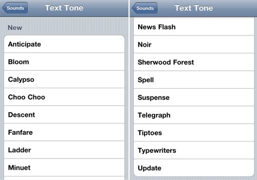 Novos toques de SMS no iOS 4.2b3