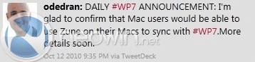 Zune software para Mac