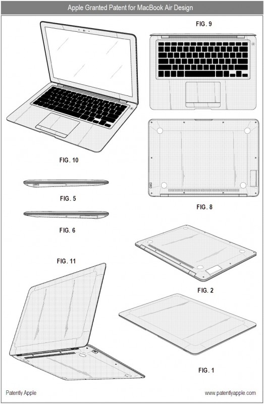 Patente de design do primeiro MacBook Air