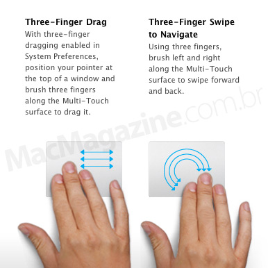 Three-finger gestures nos MacBooks Air