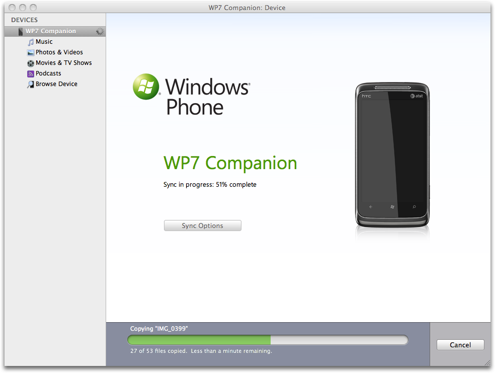 Windows Phone 7 Connector (for Mac) - Beta