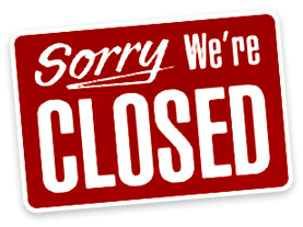 Sorry - We are closed (Desculpe, estamos fechados)