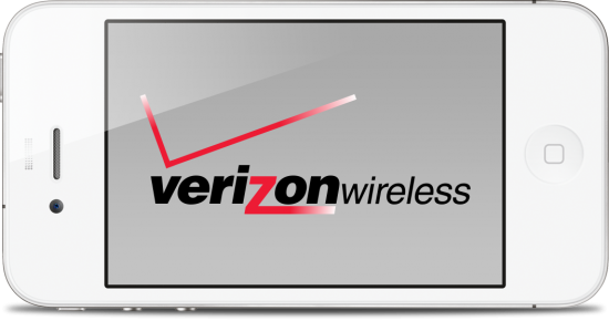 Verizon Wireless num iPhone 4 branco