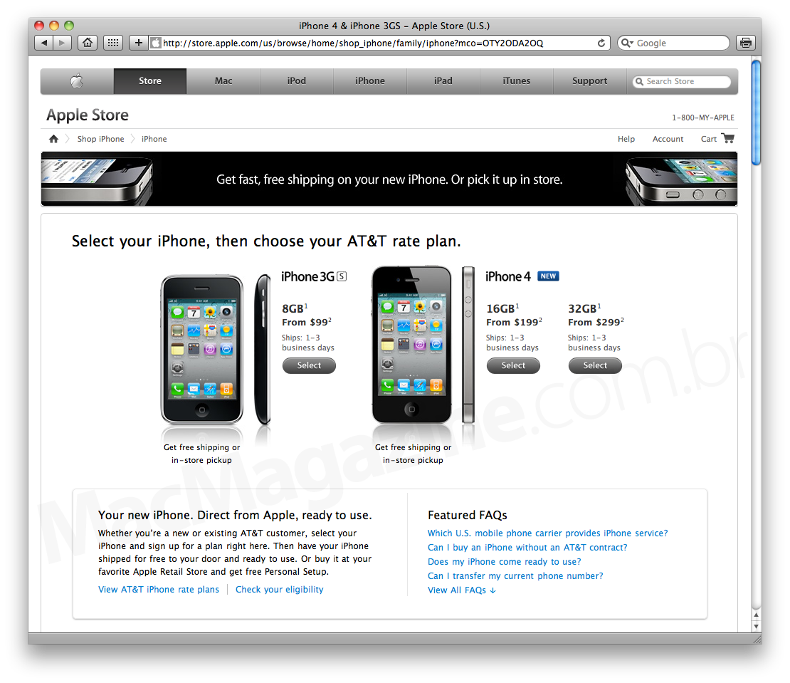 iPhone 4 na Apple Online Store