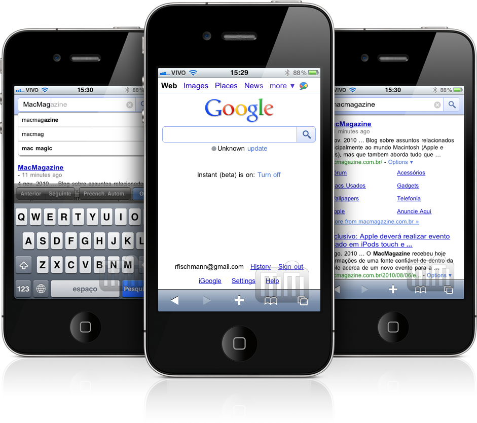 Google Instant em iPhones