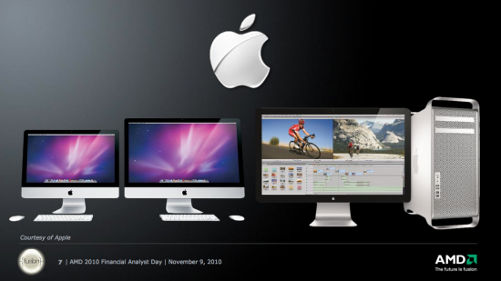 Slide demonstrando parceria entre Apple e AMD