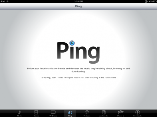 Ping no iPad