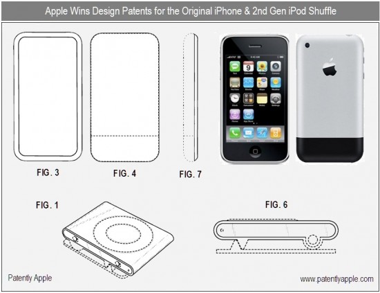 Design do iPhone e do iPod shuffle 2G