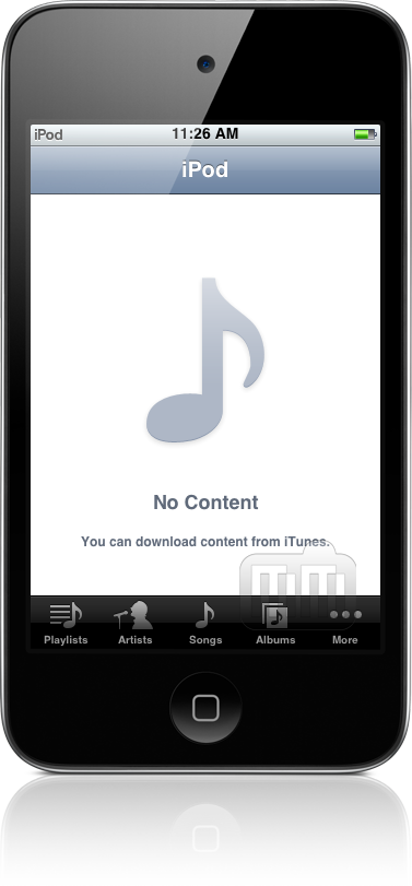 No content do iTunes no iPod touch
