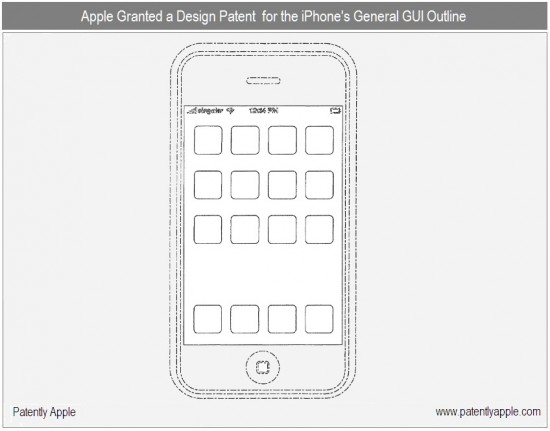 Patente do desenho geral da Home Screen do iOS